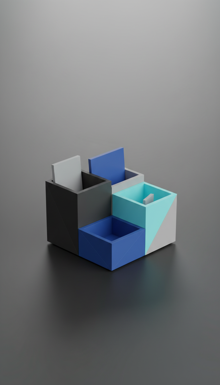 Geometric Desk Organizer in Matte Polymer
