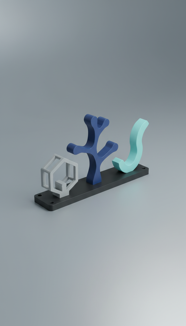 Modular Wall Hook Set in Graphite Black